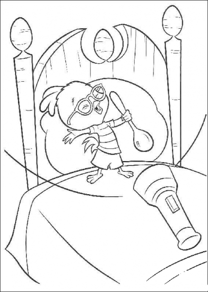 Chicken Little is Singing A Song  coloring page image
