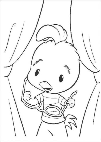 Chicken Little Puts Off The Eyeglasses  coloring page image