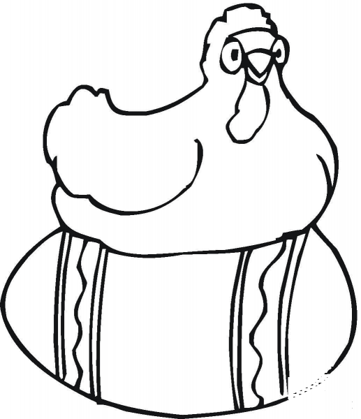 Chicken on the Egg  coloring page image