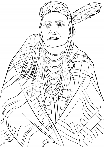 Chief Joseph coloring page image