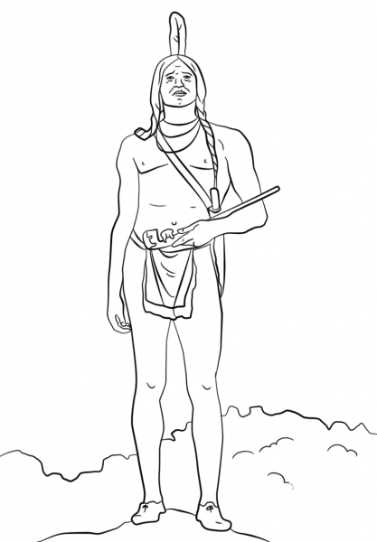 Chief Massasoit coloring page image