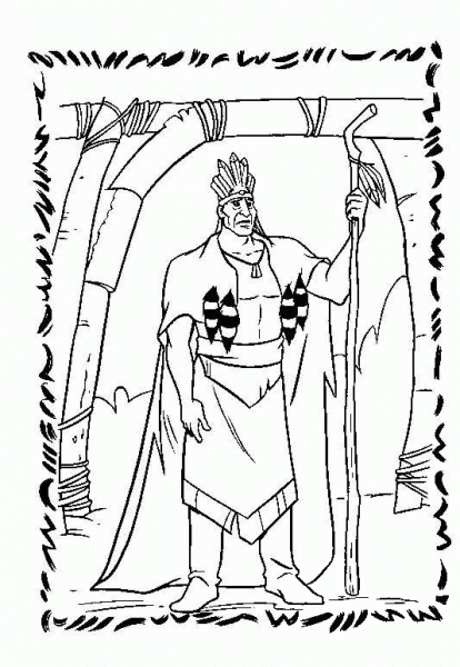 Chief Powhatan  coloring page image
