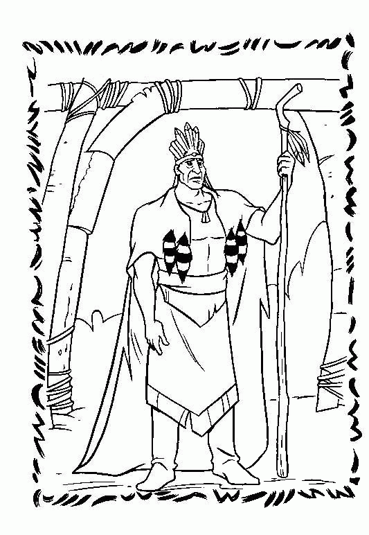 Chief Powhatan coloring page - ColouringPages