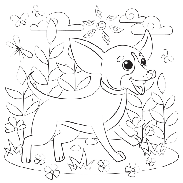 Chihuahua coloring page image