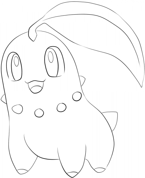 Chikorita coloring page image