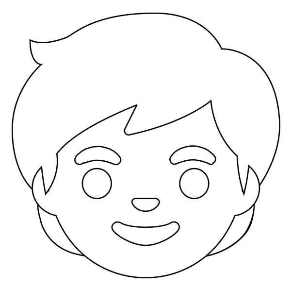 Child Emoji coloring page image