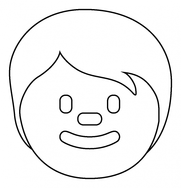 Child Emoji coloring page image