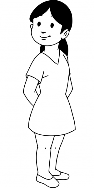 Child Line Drawing coloring page image