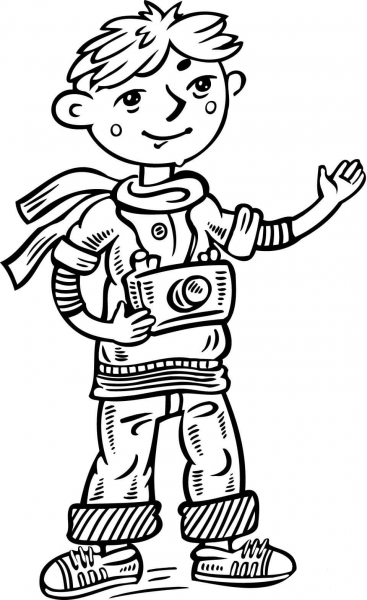 Child Photographer coloring page image