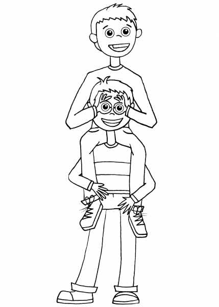 Childhood Friends coloring page image