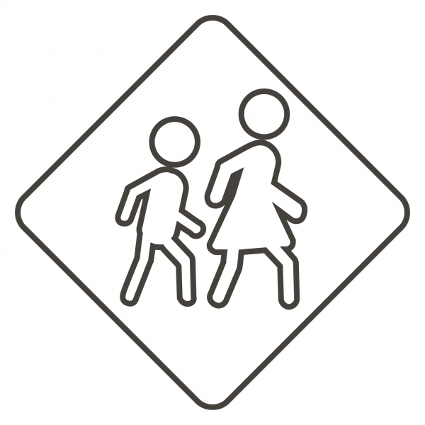 Children Crossing coloring page image