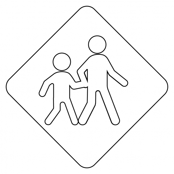 Children Crossing Emoji coloring page image