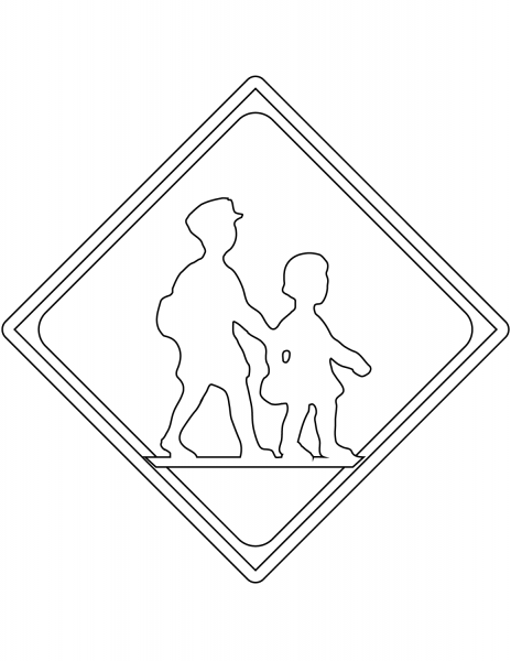 “Children Crossing” Sign in Japan coloring page image