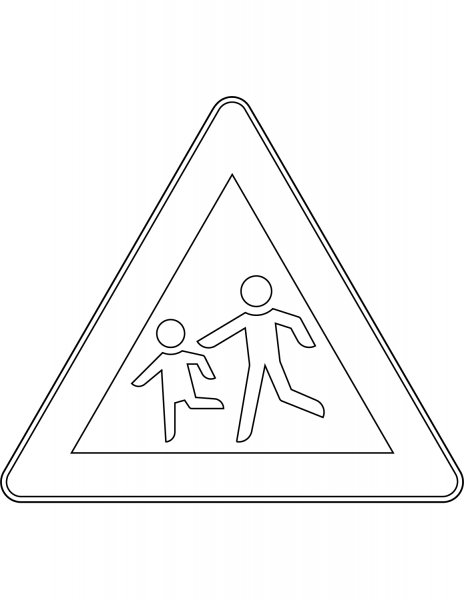 “Children” Sign in Germany coloring page image