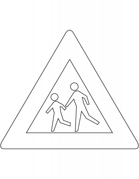 “Children” Sign in the Netherlands coloring page image
