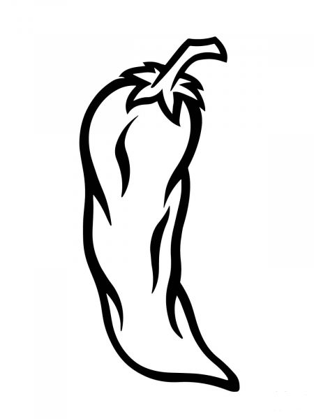 Chili Pepper coloring page image