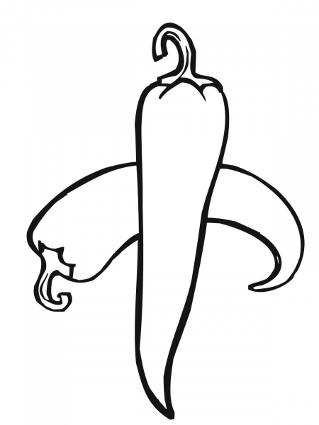 Chilli Pepper coloring page image