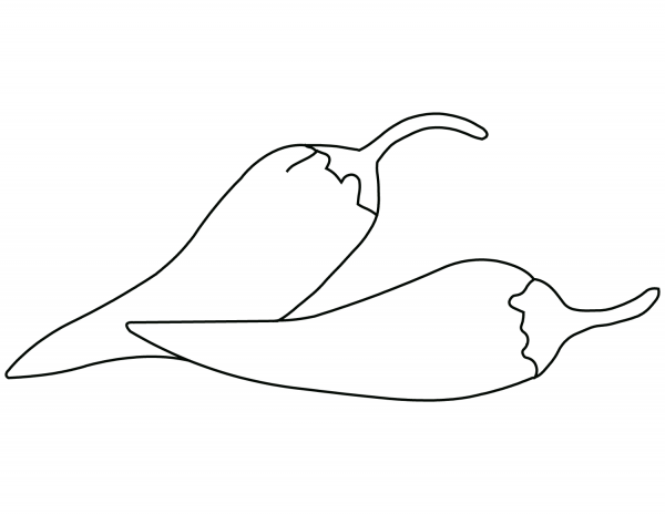 Chilli Pepper coloring page image