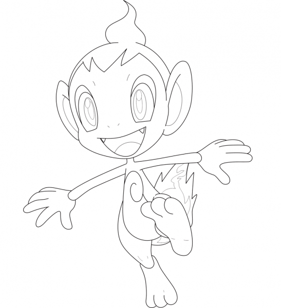 Chimchar coloring page image