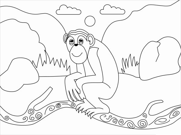Chimpanzee coloring page image
