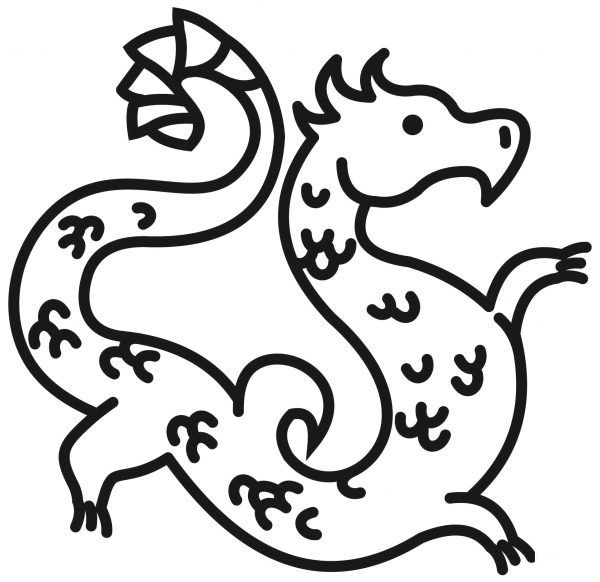 Chinese Dragon coloring page image