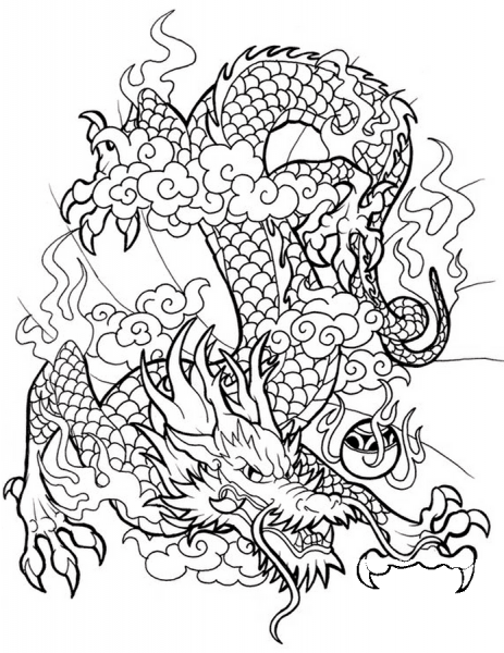 Chinese Dragon coloring page image