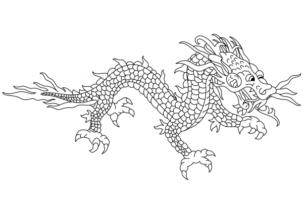 Chinese Dragon coloring page image