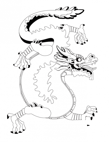 Chinese Dragon coloring page image