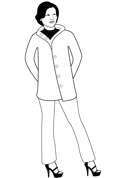 Chinese Lady coloring page image