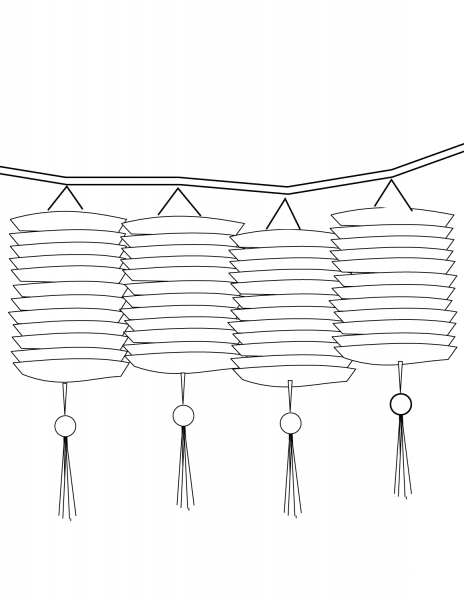 Chinese Lanterns coloring page image