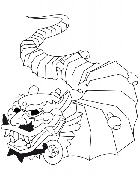 Chinese New Year Dragon coloring page image