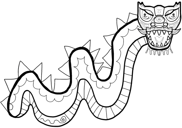 Chinese New Year Dragon coloring page image