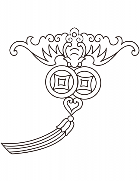 Chinese Traditional Auspicious Pattern coloring page image