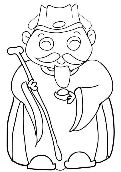 Chinese Wise Man coloring page image