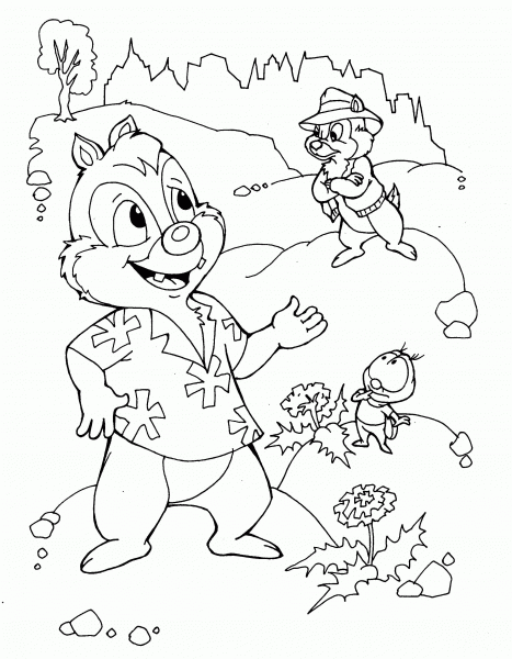 Chip And Dale Rangers coloring page image