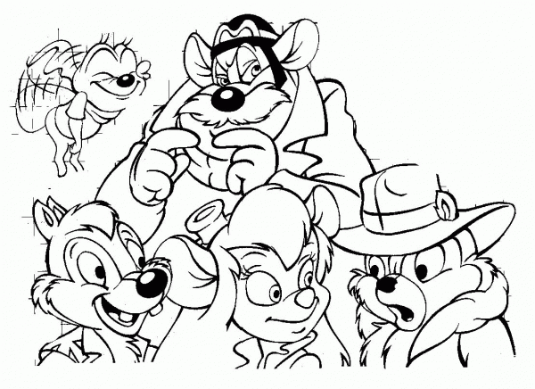 Chip, Dale And Their Friends coloring page image