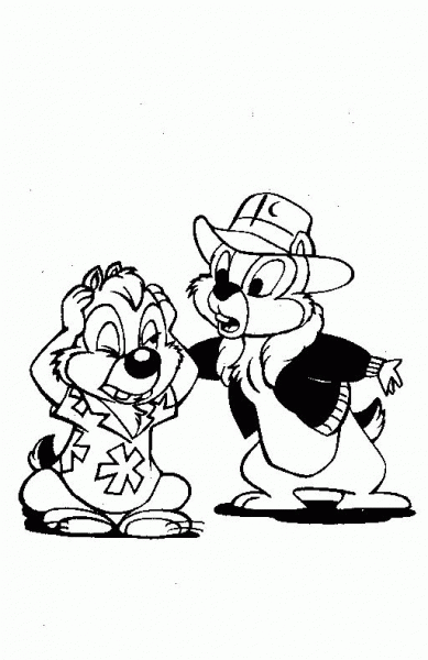 Chip Is Teaching Dale coloring page image