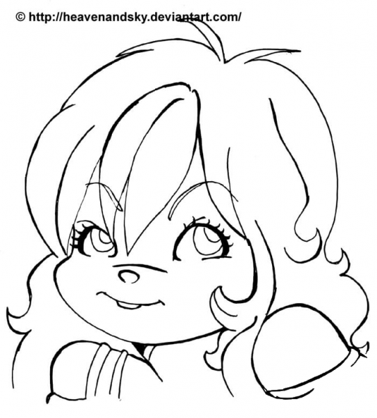 Chipette from Alvin and the Chipmunks coloring page - ColouringPages