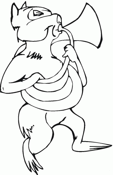 Chipmunk And Trumpet coloring page image