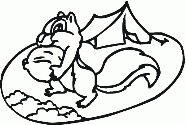 Chipmunk At Camp coloring page image