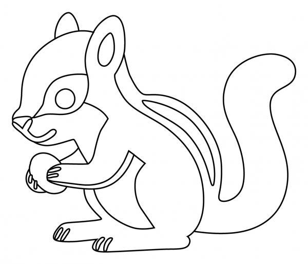 Chipmunk Emoji coloring page - ColouringPages