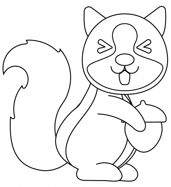 Chipmunk Emoji coloring page image