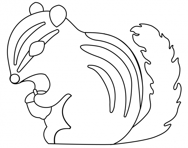 Chipmunk Emoji coloring page image
