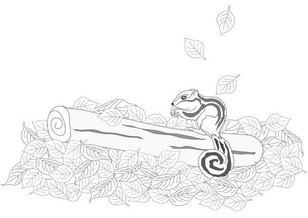 Chipmunk on a Log coloring page image