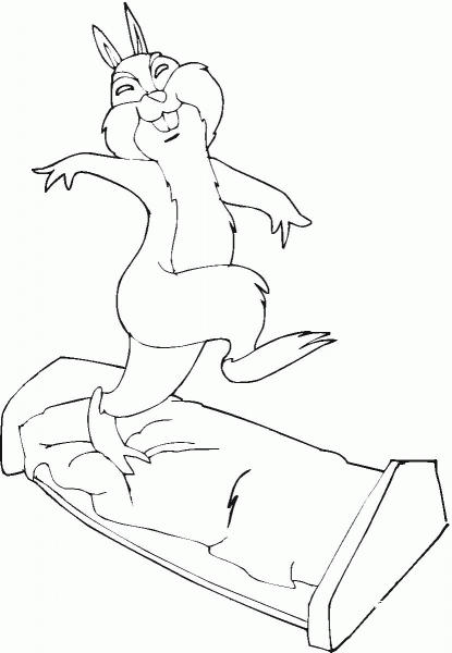 Chipmunk Stand On Bed coloring page image