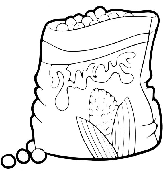 Chips coloring page image
