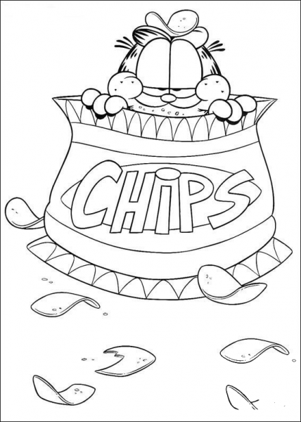 Chips Garfield  coloring page image