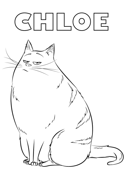 Chloe from the Secret Life of Pets coloring page image