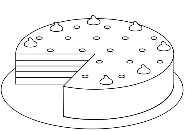Chocolate Cake coloring page image