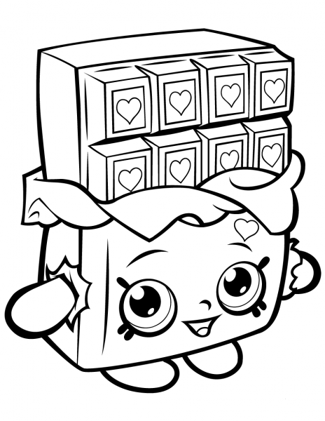 Chocolate Cheeky Shopkin coloring page image